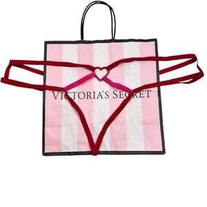 NEW‎ Victoria's Secret Very Sexy Red Heart Strappy Thong Panty XL